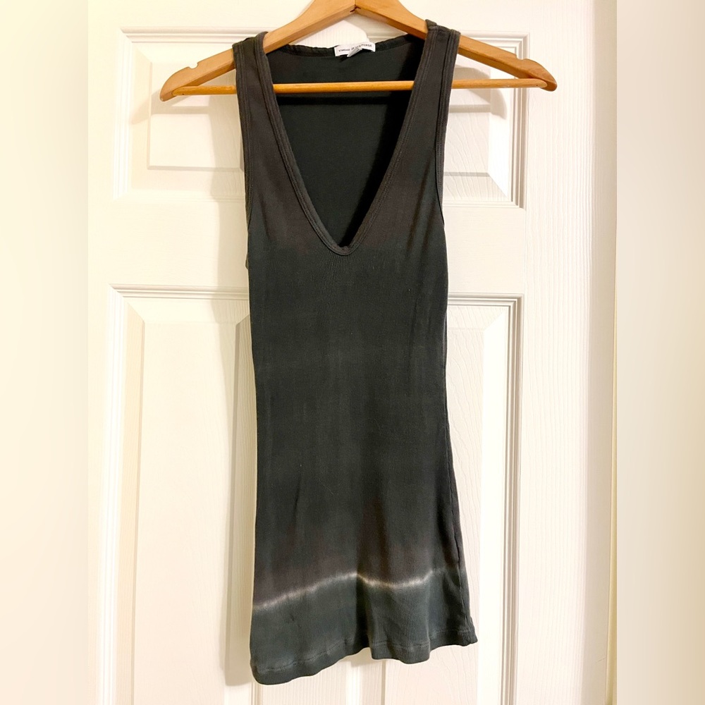 James Perse Dip Dye Gray V-Neck Tank
